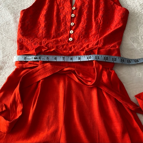 Francesca’s Miami Orange Red Eyelet Paperbag Wais… - Picture 6 of 15